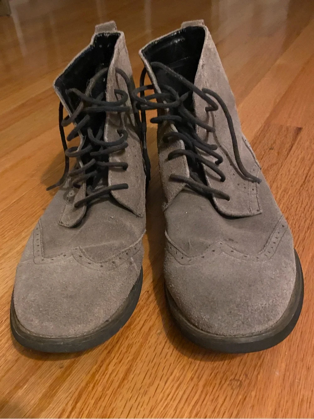 Calvin Klein Men's Grey Suede Lace-Up Chukka Boots 13
